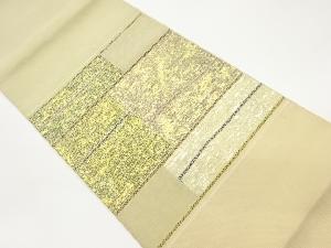 引箔紙布縞模様織出し袋帯